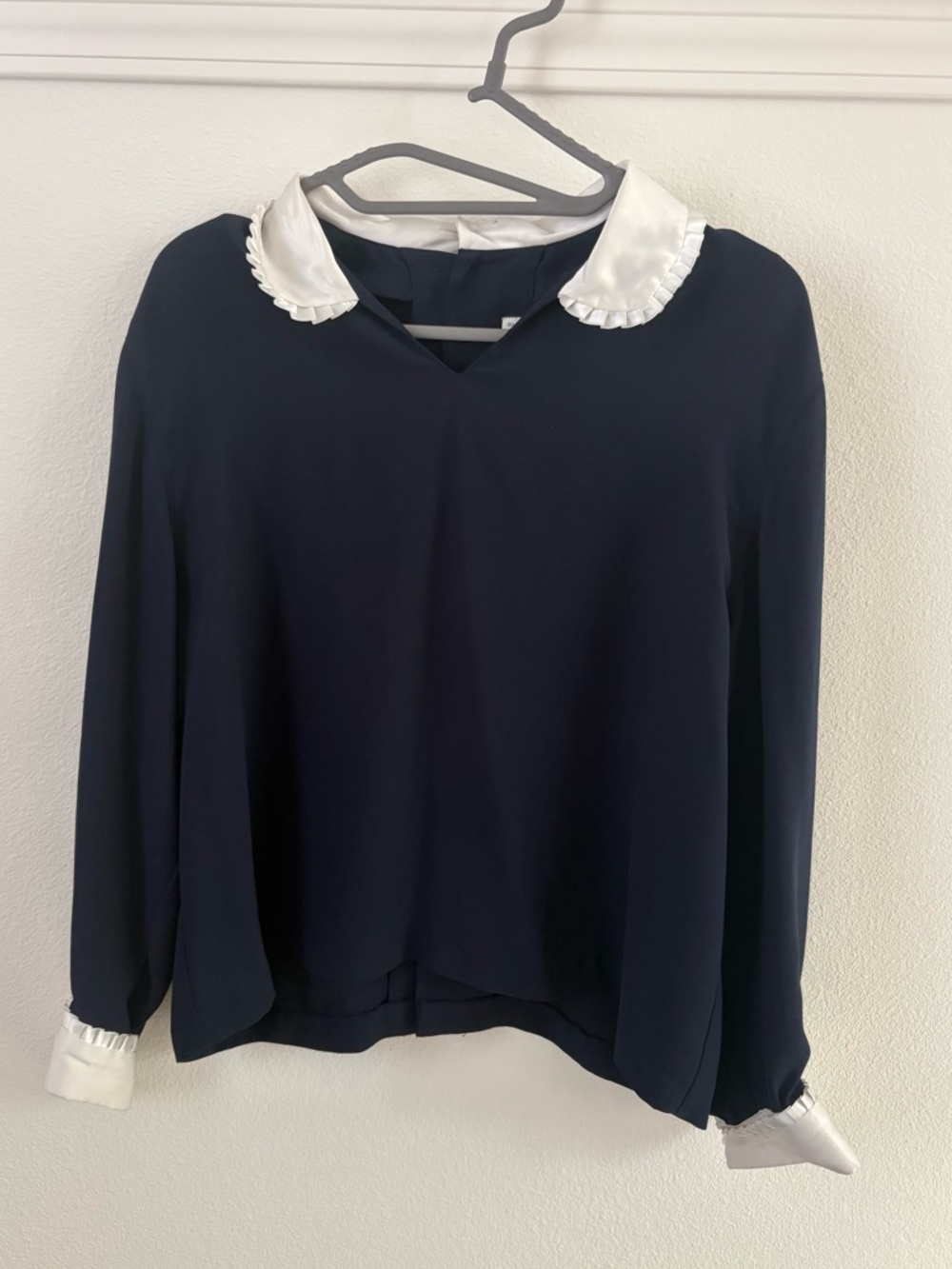 Evance Vintage Academia Navy Blouse, Made in Japan